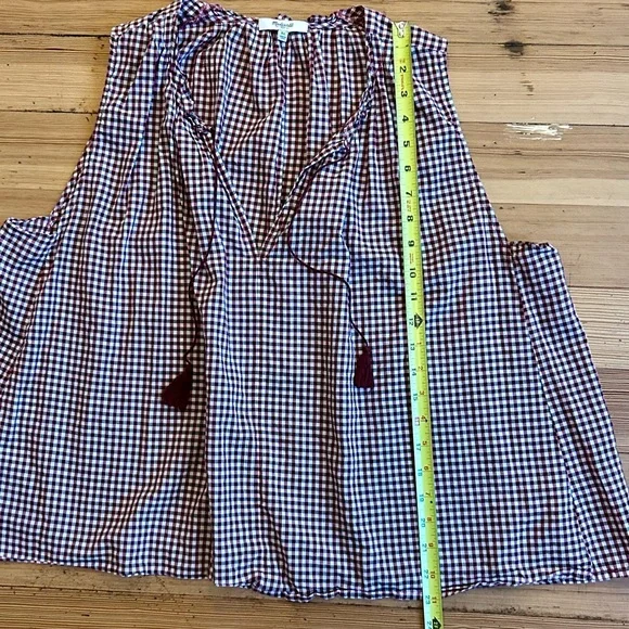 Madewell Bellshift Red White Gingham Check Sleeveless Top. Size XL. - Picture 8 of 14